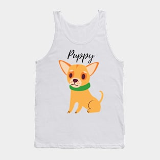 yellow puppy dog lover illustration Tank Top